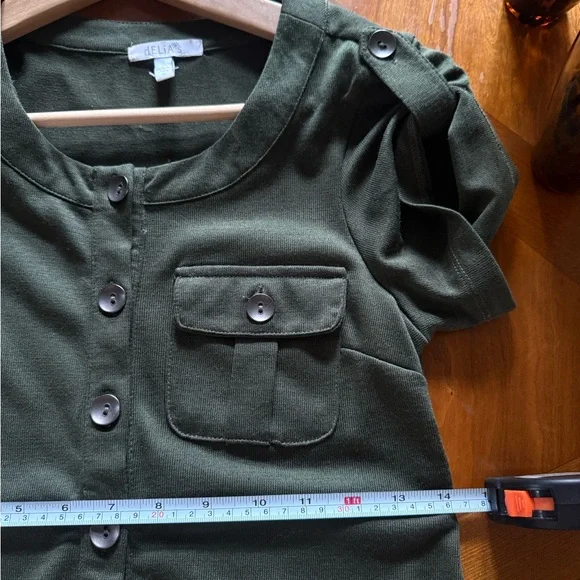 Vintage dELiA*s olive utility dress - Picture 8 of 10